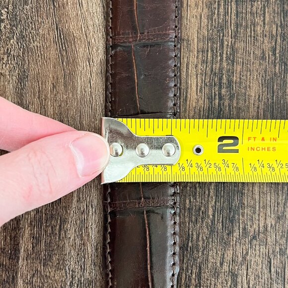 VTG Canterbury Belt Genuine Crocodile Italian Leather Western Mens Size 34 Brown - Picture 14 of 15